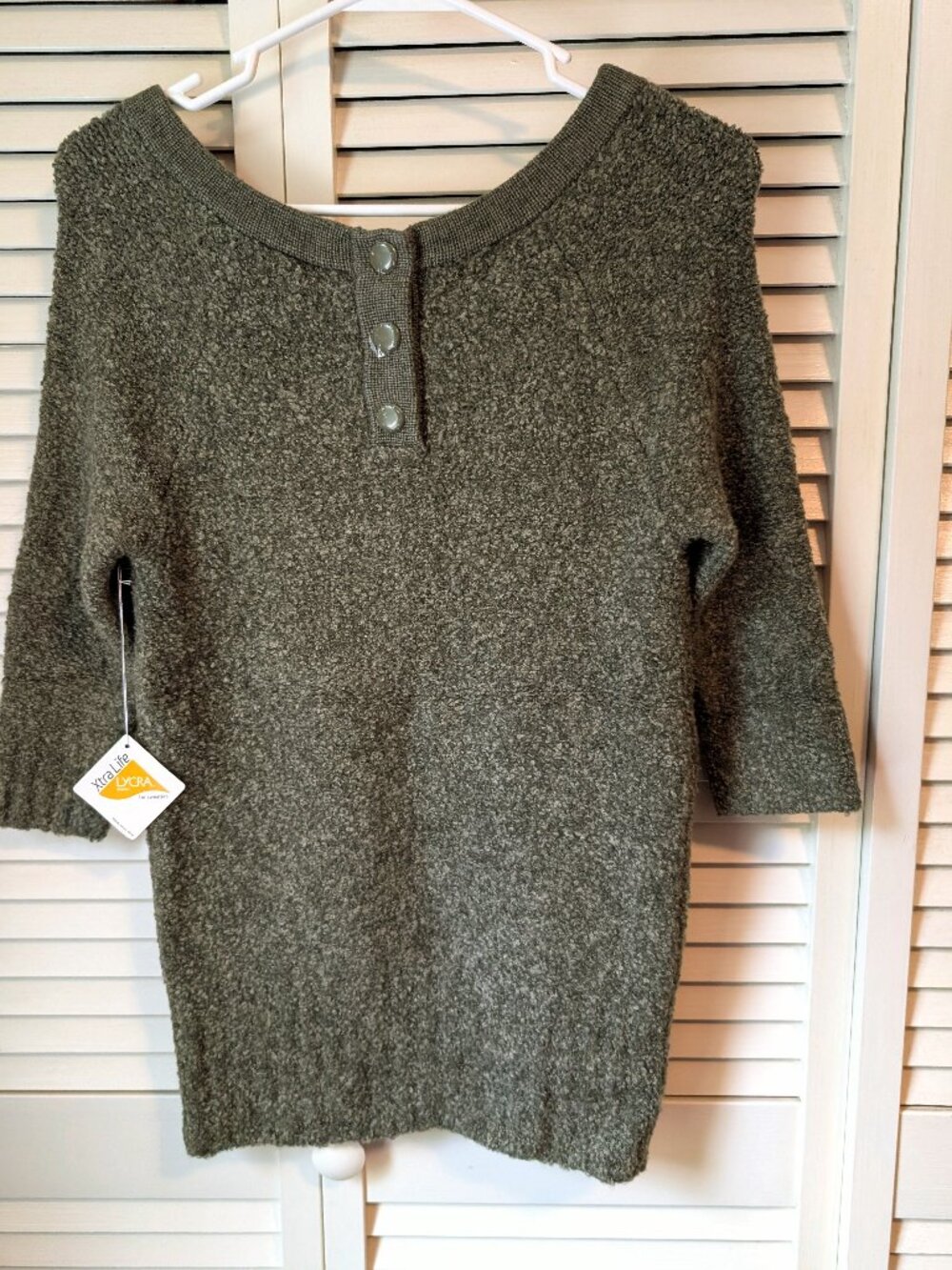 Moda International Wool Blend Grey-Green Sweater - Size M - NWOT